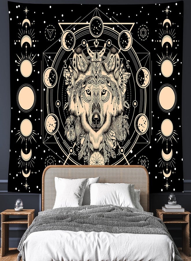 feelacle Wolf Moon Tapestry 60" X 40" Wall Hanging Party Decorations Home Decor For Bedroom Living Room Dorm (150 X 100cm) - Image 3
